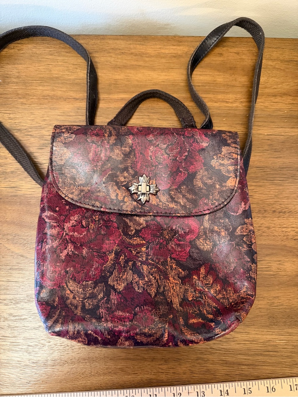 Patricia Nash Careri Floral Leather Convertible Mini Backpack Purse‎